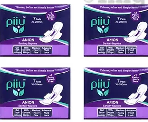 Piiu Anion Sanitary Pads (7 Each) with 2 Panty Liner Free XL - 8 Packs